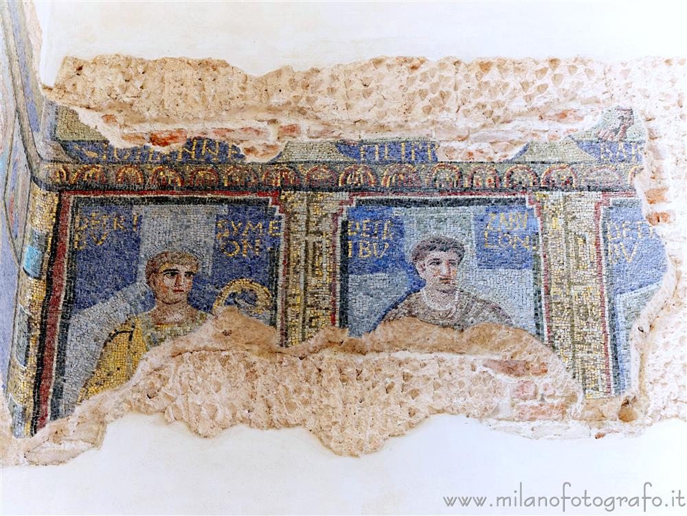 Milano - Dettaglio dei mosaici nell'atrio della Cappella di Sant'Aquilino nella Basilica di San Lorenzo Maggiore